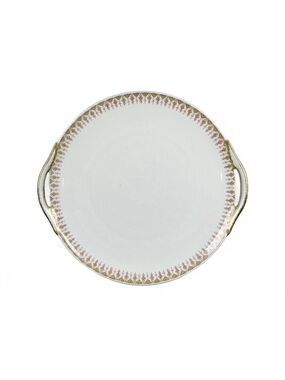 Antique Bernardaud Limoges B&Co France Porcelain Serving Plate 11 in Gold 1900s